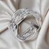 Anel Vintage Estilo Francês Feminino Aço Inoxidável Formato Especial Geométrico Aberto Ajustável Nicho Design de Alto Padrão Anel de Titânio