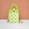 Bolso para teléfono móvil de alta gama Ins Nuevo Bolso tejido casual para mujer Bolso de mano Moda Versátil Tejido Popular Bolso cuadrado pequeño