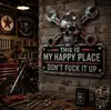 Señal de Metal para Pared Diseño Creativo Práctico Portátil Lindo Transfronterizo Lugar Feliz Placa de Calavera