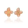 Brincos Flor de Gota de Óleo Retro Estilo Hong Kong, Alto Padrão, Luxo Leve, Brincos Elegantes, Personalizados, Versáteis, Brincos de Aparência Sofisticada, Versáteis