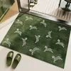 Tapetes de Banheiro de Lama Diatomácea com Desenhos de Floresta, Tapetes de Pé Absorventes Antiderrapantes para Banheiro, Tapetes de Entrada Resistentes a Manchas e Fáceis de Cuidar