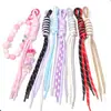 Poliéster Bloqueo de Color Tejido a Mano Llavero Bolso Encanto de Teléfono de Moda Correa Accesorios Joyería Creativa DIY Materiales