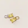 Acessórios DIY de Aço Inoxidável 8x6mm Doze Pedras de Nascimento Pingente da Pedra de Nascimento de Dezembro Retangular Zircônia Galvanoplastia 14K