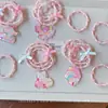 Acessórios Infantis Meninas Desenho Animado Princesa Conjunto de Colar e Pulseira com Contas Colar com Pingente de Menina Acessórios de Joias para Bebê