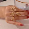 Lele Jewelry Anillo de Acero de Titanio Chapado en Oro de 18 Quilates Acero Inoxidable Dios del Sol Transfronterizo Europeo y Americano Anillo Único de Gama Alta