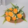 Flores Artificiais de Rosa Decoração de Casa Sala de Estar Mesa de Centro Enfeites Flores de Seda Flores de Plástico Fabricante da Fonte Realistas de Alta Qualidade
