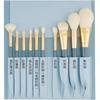 Set de 10 Brochas de Maquillaje Blue Bridge, Set Completo, Brocha para Sombra de Ojos que no se Atora con el Polvo, Brocha para Polvo Suelto y Base, Herramienta de Belleza para Sellar el Maquillaje