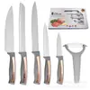 Faca de Chef Nova de Aço Inoxidável Transfronteiriça Conjunto de Cozinha Caixa de Presente Faca de Descascar Faca de Frutas Combinação Conjunto de 6 peças Conjunto de 3 peças