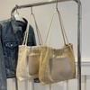 Bolso Tote Tejido Vintage Ins Estilo Vacacional Bolso Tejido de Paja Bolso de Hombro Gran Capacidad Bolso de Compras Bolso de Playa Bolso de Color en Contraste
