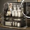 Caja de Almacenamiento para Cosméticos Escritorio Tocador A Prueba de Polvo Gran Capacidad Hogar Productos para el Cuidado de la Piel Lipstick Mascarilla Caja de Almacenamiento de Plástico