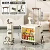 Caja de Almacenamiento Plegable Portátil Carrito de Compras con Barra de Tiro, Caja de Almacenamiento de Gran Capacidad para Transportar Mercancías y Recoger Paquetes