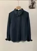 Omalai Design Inspirado Lapela Único Botão Manga Longa Jeans Camisa Início da Primavera Novo Cardigã Cor Sólida Top 6293