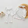 Ropa Casual para el Hogar 2026 Primavera y Otoño Nuevo Estilo Niña Manga Larga Pantalón Largo Rayas Florales Terciopelo Pijama Set de Dos Piezas Moderno