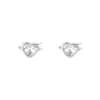 Pendientes de Plata de Ley S925 Nudo de Cuerda Corazón para Mujer Microincrustados Calados Nuevos 2025 Versátiles Pequeños y Exquisitos Pendientes para Perforación