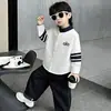 Conjunto de Camisa con Cuello Alto Estilo Coreano para Niños Primavera y Otoño Conjunto de Dos Piezas Guapo Moderno Fresco para Niños Pequeños y Niños Pequeños Comercio Exterior