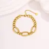 Pulsera de nicho de lujo ligero europea y americana transfronteriza para mujer, no se decolora, estilo Pandora vintage, alto valor estético, pulsera cubana con incrustaciones de diamantes