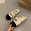 Mules cerrados de punta redonda estilo francés inspirados en Chanel para mujer, aptos para usar en exteriores, nuevos zapatos Mary Jane brisa de verano 2026