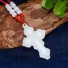 Fabricante Pingente Cruz de Jade Branco Afegão Masculino e Feminino Pingente de Jade Branco Natural Pingente de Renda de Jade Venda por Atacado