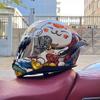 Casco de motocicleta Orz para hombre y mujer, verano, casco integral de motocicleta, cuatro estaciones, alerón trasero grande, pareja, punto, transfronterizo