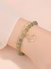 Sansheng tiene pulsera de jade Hetian de albaricoque para niñas, diseño de nicho de verano ins, pulsera de jade de alto sentido, regalo para novia