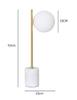 Luminária de Mesa Moderna Nórdica Simples com Base de Mármore Branco e Cúpula Redonda Fosca de Vidro Luminária de Mesa de Design para Sala de Estar