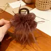 Pinza de Satín de Gama Alta para Cabello, Pinza Versátil de Color Sólido Simple Estilo Francés, Pinza de Tiburón Grande para Peinados Recogidos