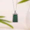 Yuebao Jewelry Plata de Ley S925 Jade Incrustado con Diamantes Colgante de Paz Nuevo Estilo Chino Colgante Simple Versátil Venta al por Mayor