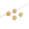 Retención de Color Fuerte Chapado en Cobre con Oro Real, Diseño Tallado Hueco Mate con las Palabras Ruyi, Xifu, Jile, Cuentas Espaciadoras, Bola de Flor Accesorios para Pulsera DIY