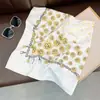 Nuevo Pañuelo Cuadrado Grande de 90 cm, Elegante Pañuelo de Seda Sarga para Mujer, Bufanda Chal de Moda para Primavera y Otoño para Decoración
