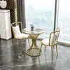 Ardósia Negociação Comercial Loja de Sobremesas Combinação de Mesa e Cadeira Recepção Lazer Loja de Chá com Leite Conjunto de Três Peças Mesa de Centro para Varanda Mesa Redonda Pequena