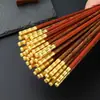 Palillos de madera de ala de pollo, vajilla para el hogar, resistentes al moho, antideslizantes, estilo chino tradicional, palillos de madera natural, un regalo que simboliza el progreso continuo