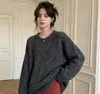 Suéter Oversize de Estilo Perezoso Transfronterizo para Mujer, Nuevo Suéter Versátil de Mezcla de Lana Suave y Gruesa para Otoño e Invierno