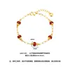 Pulseira banhada a ouro vietnamita para mulheres, corrente com contas de cabaça em esmalte vermelho, pulseira de alta qualidade vintage série "Chuan Song" com padrão de tambor atacado