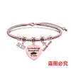 Pulsera de acero inoxidable con diseño de hueso de serpiente transfronterizo europeo y americano, regalo conmemorativo de vacaciones de la temporada de graduación, pulsera de acero de titanio con letras al por mayor