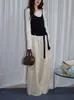 Tops Relaxados e Confortáveis Estilo Coreano para Mulheres, Camisetas de Manga Longa para Início de Outono, Conjunto Elegante de Tricô Duas Peças, Camisetas Base