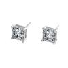 Pendientes de moissanita de cuatro garras de plata esterlina 925 transfronterizos, sencillos, superllamativos, de alta calidad, con incrustaciones de princesa y diamantes cuadrados, a la moda.