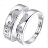 Anel de casal versão coreana de anel simples anel de diamante de simulação abertura anel de zircônia anel clássico anel de casamento de casal uma geração de cabelo