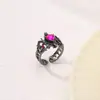Anillo de Cruz Gótica Corona Amor para Mujer Nicho Lujo Ligero Francés Medieval Anillo Abierto Anillo Ajustable Venta al por Mayor