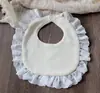 Babero de Encaje Grueso Coreano con Bolsillo para Bebé Niña Impermeable Bonito Bordado en Forma de U de Princesa Toalla para Saliva