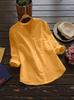 2025 Nueva Primavera y Otoño Amazon Aliexpress Wish Camisa Retro de Algodón y Lino Camisa Casual Holgada de Color Sólido
