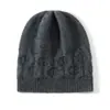 Gorro Espeso Color Puro Cachemir Mujer Trenzado Nuevo Otoño e Invierno Cálido Tejido Lana Protección Orejas Nuevo Gorro de Lana