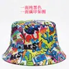 Chapéu de Pescador Estampado Digitalmente Transfronteiriço Proteção Solar Chapéu de Pesca Chapéu Balde de Sol para Viagem Masculino Chapéu de Balde com Estampa Completa Graffiti Feminino
