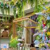 Jardín de Monet ins Paisaje Combinación Cascada de Flores de Pared Arte Floral Belleza Ventana Café Exterior Rincón de Tarjetas de Celebridad Cibernética