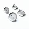 Broche de acero inoxidable para comercio exterior transfronterizo con cabeza de bloqueo, base de piedra preciosa temporal, disco base, soporte para piedra preciosa, accesorios de joyería DIY