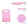 Conjunto de tábua de corte com faca de segurança infantil para jardim de infância, educação infantil, utensílios de mesa, faca de plástico para cortar melão, frutas, bolo, cortar legumes, não machuca as mãos