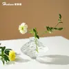 Florero de Cristal de Cristal de Valle Estilo Lujo Ligero Decoración para Sala de Estar, Recipiente para Arreglo Floral Cultivado en Agua de Planta Verde Artificial