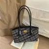 Bolsa Tote Casual Transfronteiriça para Mulheres 2025 Nova Xadrez de Ombro Bolsa de Mão Simples Tendência de Inverno