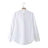 Ropa de Mujer de Comercio Exterior 2026 Verano Moda Europea y Americana Elegante Holgada Corbata de Lazo Cuello Alto Algodón Manga Larga Camisa con un Toque de Alta Gama
