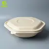 Tazón Hexagonal Ligero, Tazón Desechable Biodegradable de Pulpa para Ensalada, Caja de Empaque Ligera para Llevar el Almuerzo, Lonchera de Pulpa