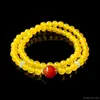 Ágata Amarillo Natural Pulsera Multicapa DIY Ágata Rojo Cuentas de la Fortuna Pulsera para Mujer Joyería de Cuentas Mayoreo
